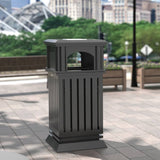 Load image into Gallery viewer, BEAMNOVA Large Patio Trash Can, Streetscape Outdoor Trash Can with Locking Lid