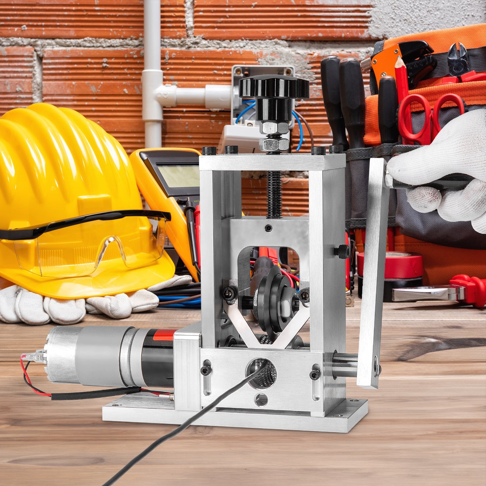 BEAMNOVA Electric/Manual/Drill Powered Wire Stripper Machine Automatic Power Hand Crank Stripping Machine for Scrap Copper, Stripping Wires of 2-25 mm, Flexible Wire Within 2 mm