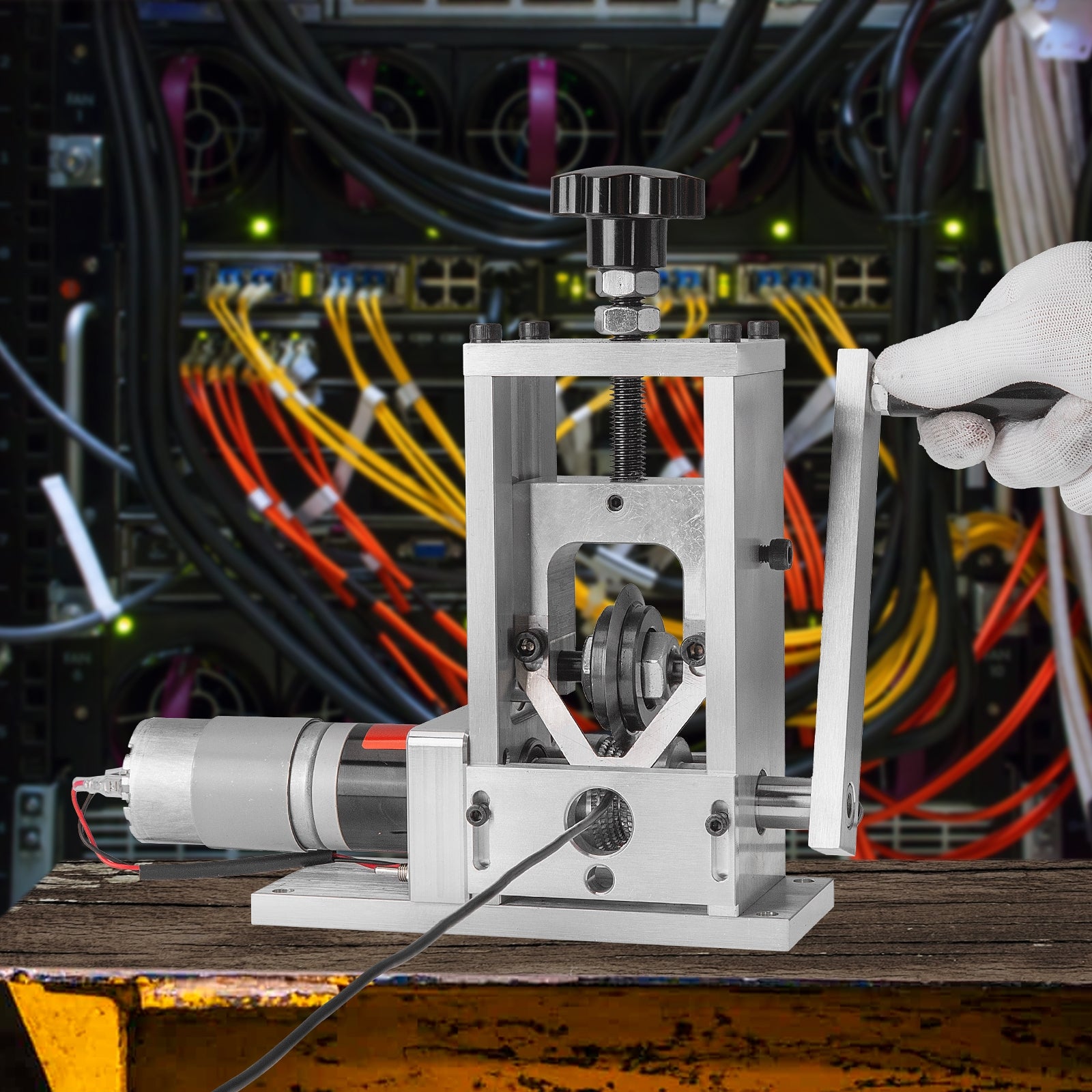 BEAMNOVA Electric/Manual/Drill Powered Wire Stripper Machine Automatic Power Hand Crank Stripping Machine for Scrap Copper, Stripping Wires of 2-25 mm, Flexible Wire Within 2 mm