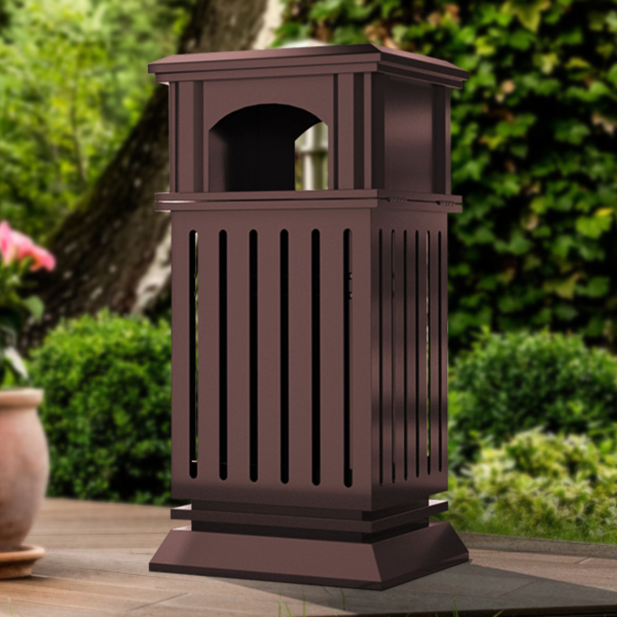 Beamnova Outdoor Trash Can, Garbage Can with Locking Lid