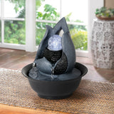 Load image into Gallery viewer, BEAMNOVA Tabletop Water Fountain Indoor Waterfall Fountain with LED Rolling Ball, Feng Shui Zen Desktop Fountains Calming Water Sound Relaxation Fountain for Home Office Decor