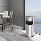 Load image into Gallery viewer, BEAMNOVA Commercial Stainless Steel Office Trash Can, Garbage Can with Ashtray