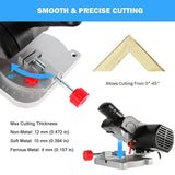 Load image into Gallery viewer, BEAMNOVA Mini Miter Saw Electric Power Table Saw Benchtop Cut-Off Chop Saw Max 45° Cutting for Crafts Miniatures Metal Wood Plastic Compound Cutter