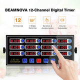 Load image into Gallery viewer, BEAMNOVA CAL-12C Portable Calculagraph 12-Channel Digital Kitchen Timer Commercial Cooking Timing LCD Display Clock Shaking Reminder