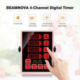 Load image into Gallery viewer, BEAMNOVA CAL-4B Portable Calculagraph 4-Channel Digital Kitchen Timer Commercial Cooking Timing LCD Display Clock Shaking Reminder
