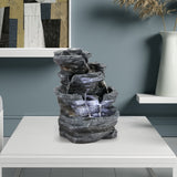 Load image into Gallery viewer, BEAMNOVA Water Fountain Indoor Fountains Stacked Rocks Waterfall Fountain Relaxing Water Sound Feng Shui Illuminated Tabletop Fountains for Home Office Decor