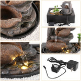 Load image into Gallery viewer, BEAMNOVA Indoor Water Fountains Tabletop Water Fountain with Pump Zen Garden Relaxation Desk Waterfall Fountain Indoor Small Fountain for Zen Room Decor