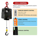 Load image into Gallery viewer, BEAMNOVA 3 in 1 Electric Hoist Winch, 1100lbs Portable Electric Winch, 1500W 110V Power Winch Crane, w/Wireless Remote Control and Overload Protection for Garages Warehouse Lifting Towing