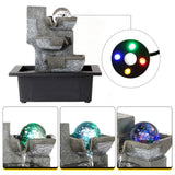 Load image into Gallery viewer, BEAMNOVA Tabletop Water Fountain Indoor Waterfalls Fountains with Colored LED Light Decorative Feng Shui Tabletop Fountain with Automatic Pump Best Home Gifts