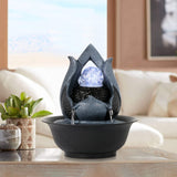 Load image into Gallery viewer, BEAMNOVA Tabletop Water Fountain Indoor Waterfall Fountain with LED Rolling Ball, Feng Shui Zen Desktop Fountains Calming Water Sound Relaxation Fountain for Home Office Decor