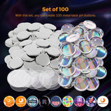 Load image into Gallery viewer, BEAMNOVA 100 Sets of Button Supplies Button Parts for Button Maker Machine DIY Round Badge Blank Button Pins