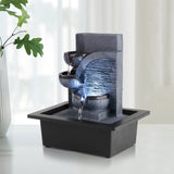 Load image into Gallery viewer, Beamnova Indoor Fountain Tabletop Fountain Waterfall Fountains Relaxation Water Feature Feng Shui Zen Meditation Desktop Fountain with LED Light for Home and Office Indoor Spaces Decor