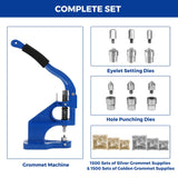 Load image into Gallery viewer, BEAMNOVA Upgraded Hand Press Grommeting Machine Grommet Press Eyelet Machine Punch Tool Kit 3 Dies 1/4, 3/8, 1/2 Inch with 3000pcs Grommets