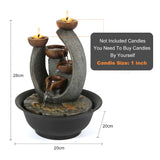 Load image into Gallery viewer, BEAMNOVA Tabletop Water Fountain Indoor Waterfall Fountains with Candle Holder, Feng Shui Zen Meditation Relaxation Fountain for Home Office Decor