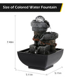 Load image into Gallery viewer, BEAMNOVA Water Fountains Indoor Tabletop Fountain with Pump Waterfall Fountain Indoor Coloured LED Lights Desk Water Fountains for Home Office Decor