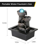 Load image into Gallery viewer, BEAMNOVA Tabletop Water Fountain Indoor Waterfalls Fountains with Colored LED Light Decorative Feng Shui Tabletop Fountain with Automatic Pump Best Home Gifts