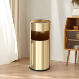 Load image into Gallery viewer, BEAMNOVA Gold Stainless Steel Trash Can, Commercial Outdoor Garbage Can with Ashtray,Commercial Garbage Enclosure Yard Garage Industrial Heavy Duty Garbage Can with Inside Barrel Waste Container