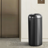 Load image into Gallery viewer, BEAMNOVA 20 Gallon round Black Trash Can Outdoor Indoor Garbage Enclosure Open Top Inside Cabinet Stainless Steel Industrial Waste Container