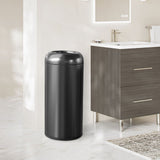 Load image into Gallery viewer, BEAMNOVA 20 Gallon Black Stainless Steel Trash Can Large Round Garbage Garbage Can, Outdoor Indoor Commercial Trash Bin Open Top Industrial Waste Container Inside Cabinet Kitchen Garbage Can
