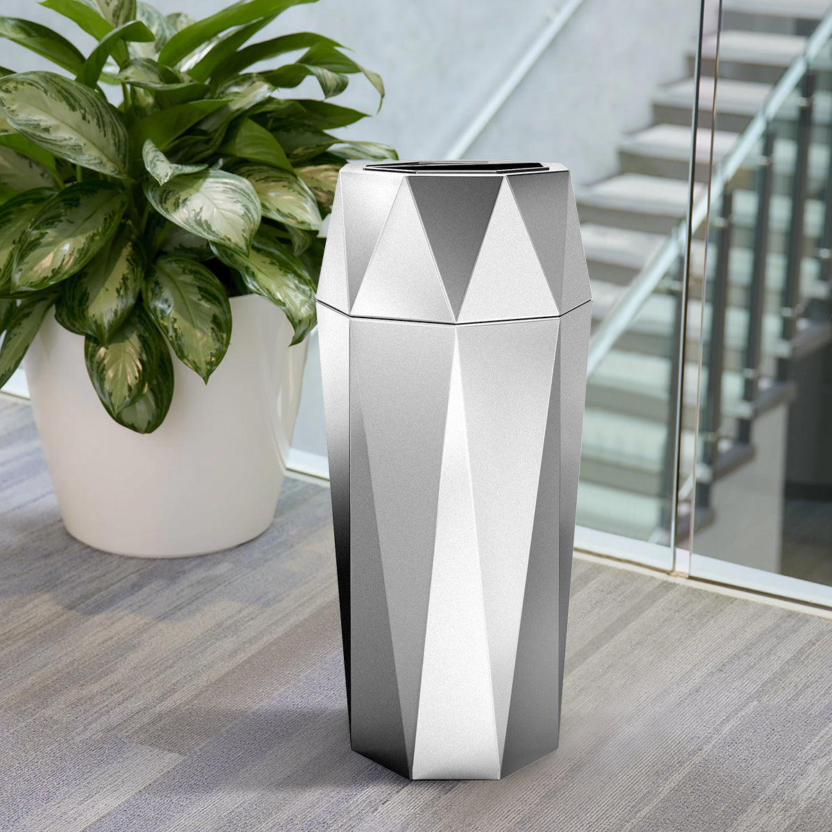 Beamnova Trash Can Stainless Steel Commercial Garbage Can