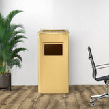 Load image into Gallery viewer, BEAMNOVA 13 Gallon Gold Stainless Steel Trash Can, Outdoor Garbage Can with Ashtray