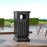 Load image into Gallery viewer, Outdoor Trash Can with Locking Lid for Square Park, Large Outdoor Metal Garbage Can with Lid