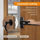 Load image into Gallery viewer, BEAMNOVA Commercial Door Push Bar Panic Exit Device with Alarm Exterior Lever Roller Strike Plate End Cap Lock Key Set for 27.5 to 41 inches Wide Door, Black