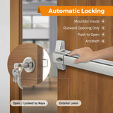 Load image into Gallery viewer, BEAMNOVA Push Bar Panic Exit Device with Alarm &amp; Exterior Lever, 70cm/27.5” Long Alarmed Emergency Exit Door Push Bar Lock, Fireproof Commercial Panic Door Hardware for Doors 27.5”-41” Wide