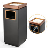 Load image into Gallery viewer, Beamnova 13 Gallon Square Stainless Steel Commercial Trash Can with ashtray | Black &amp; Rose Gold