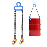Load image into Gallery viewer, Chain Drum Lifter 1Ton 2200lbs Capacity Spreader Oil Drum Clamp Forklift Lifting Clamp Sling for 55 Gallon Drums Barrel G80 Double Lifting Chains