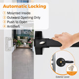 Load image into Gallery viewer, BEAMNOVA Commercial Door Push Bar Panic Exit Device with Alarm Exterior Lever Lock Key Set Gate Roller Strike Plate End Cap Hardware Parts, for 27.5 to 41 inches Wide Door, Black