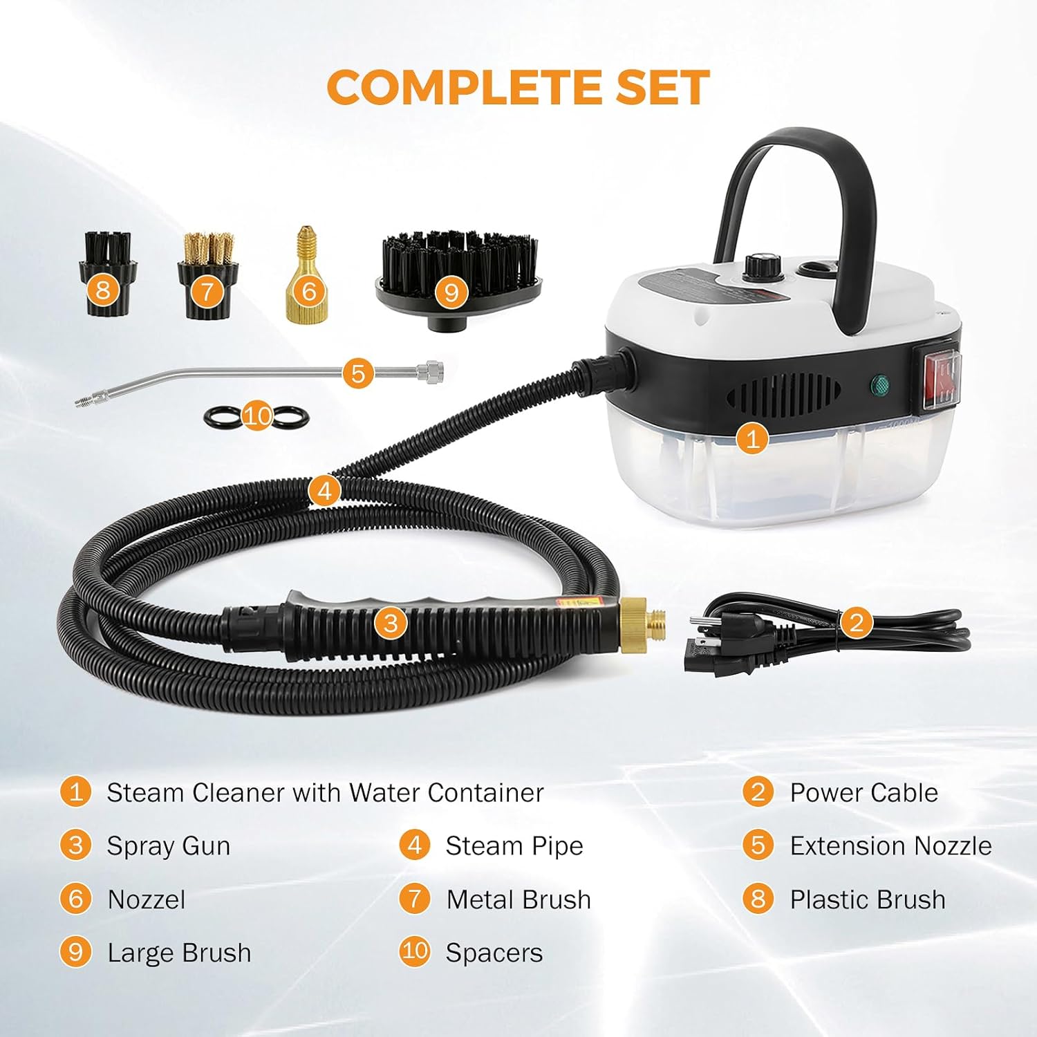 BEAMNOVA 2500W Handheld Steamer for Cleaning Car Steam Cleaner Portabl