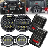 Load image into Gallery viewer, For Jeep Wrangler JK JKU 07-18 7&quot; Led Headlights Fog Tail Lights Combo Kit Lamps