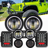 Load image into Gallery viewer, For Jeep JK 07-18 Tail Light 7&quot; Led Headlight Fog lamp Turn Signal Combo Kit 8pc