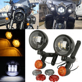 Load image into Gallery viewer, 4.5&quot; Passing Spot Fog Light Turn Signals Bracket For Harley Street Glide 94-2023