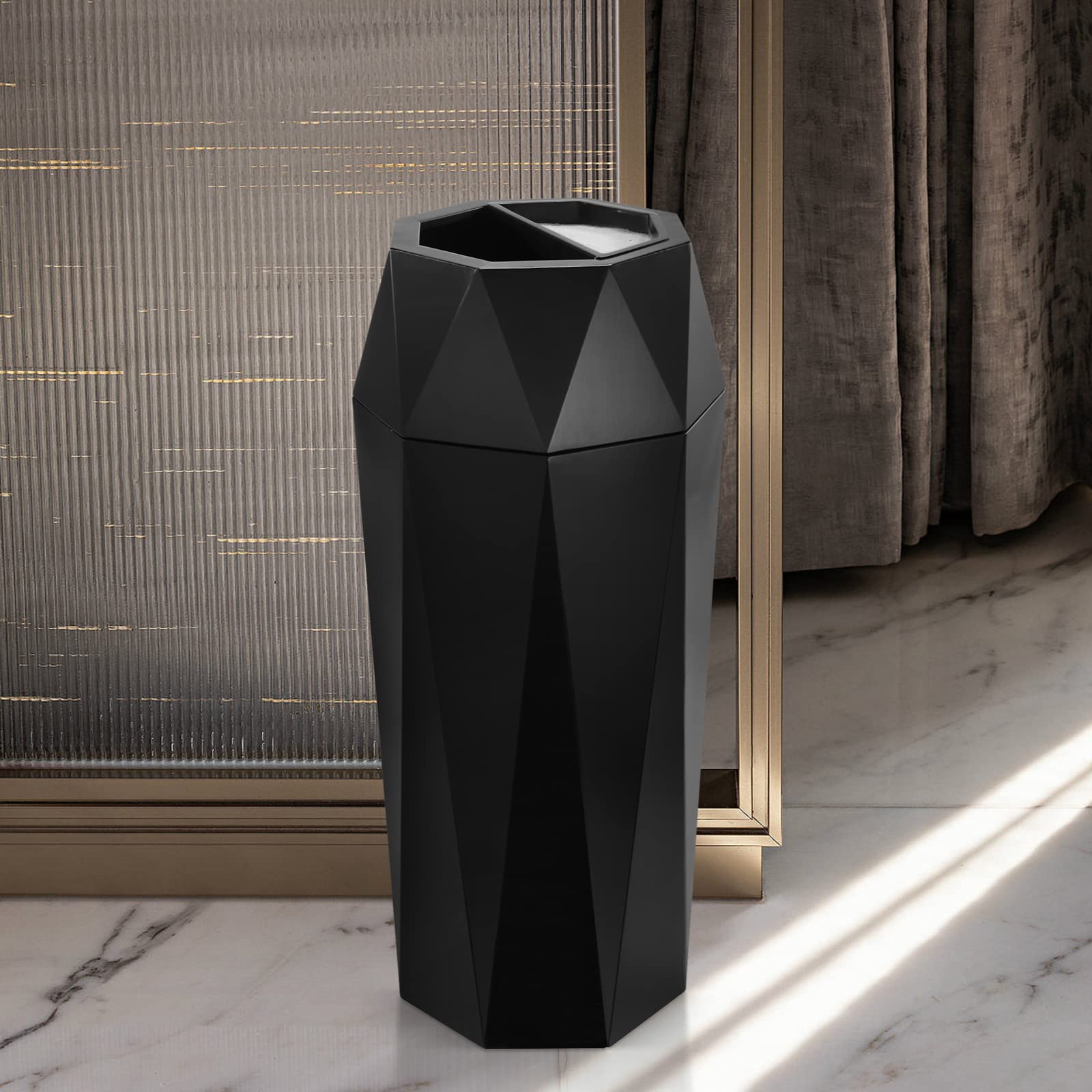 Beamnova Black stainless steel trash can