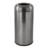 Load image into Gallery viewer, 20 Gallon Black Stainless Steel Commercial Outdoor Trash Can, Open Top Garbage Can