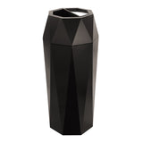 Load image into Gallery viewer, 13 Gallon Black Stainless Steel Commercial Trash Can, Outdoor Garbage Can with Ashtray