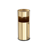 Load image into Gallery viewer, Gold Stainless Steel Trash Can, Commercial Outdoor Garbage Can with Ashtray