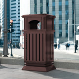 Load image into Gallery viewer, Outdoor Trash Can with Locking Lid for Square Park, Large Outdoor Metal Garbage Can with Lid
