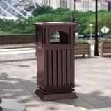 Load image into Gallery viewer, Outdoor Streetscape Trash Can with Locking Lid, Large Outdoor Metal Garbage Can with Lid