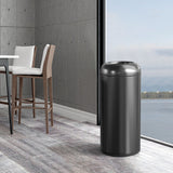 Load image into Gallery viewer, BEAMNOVA 20 Gallon Black Trash Can Outdoor Indoor Garbage Enclosure Open Top Inside Cabinet Stainless Steel Industrial Waste Container