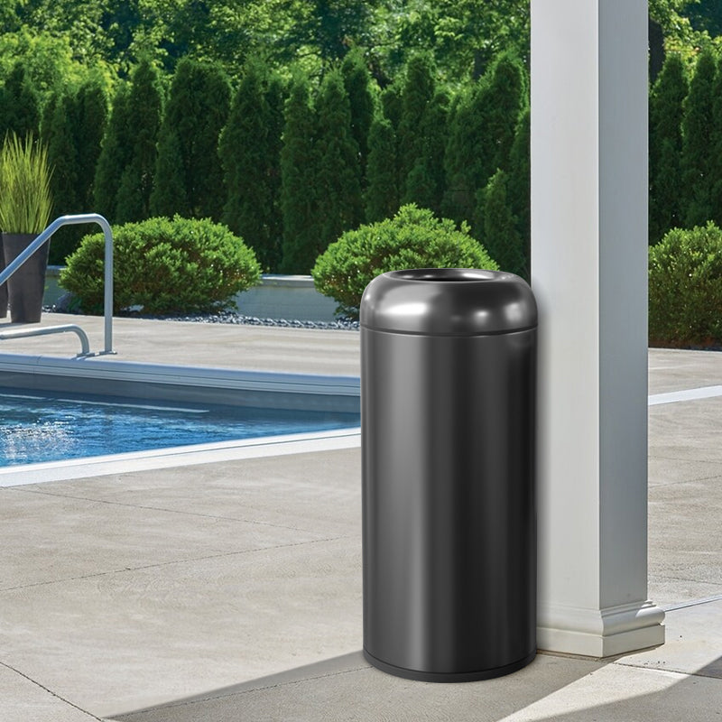 Miumaeov Outdoor/Indoor Trash Can Commercial Trash Cans with Locking Lid Waste Container with Perforated Galvanized Steel Panel for Disposal