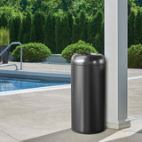 Load image into Gallery viewer, 20 Gallon Black Stainless Steel Outdoor Indoor Trash Can, Open Top Garbage Can