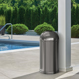 Load image into Gallery viewer, 30 Gallon Stainless Steel Office Black Trash Can, Open Top Garbage Can for School, Hotel ,Hospital, Elevator Entrance, Supermarket
