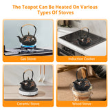Load image into Gallery viewer, Cast Iron Teapot with Infuser, 40.6oz Tea Kettle for Stovetop Japanese Style Tea Pot Set with 4 Tea Cups Home Teapot Inside Coated with Enamel