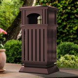 Load image into Gallery viewer, Large Patio Trash Can, Streetscape Outdoor Trash Can with Locking Lid