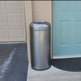 Load image into Gallery viewer, 20 Gallon Black Stainless Steel Commercial Outdoor Trash Can, Open Top Garbage Can
