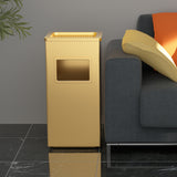Load image into Gallery viewer, 13 Gallon Gold Stainless Steel Trash Can, Outdoor Garbage Can with Ashtray