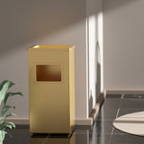 Load image into Gallery viewer, 13 Gallon Gold Stainless Steel Trash Can, Outdoor Garbage Can with Ashtray